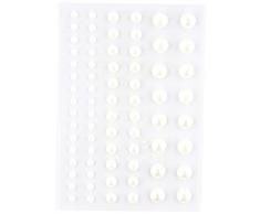 Efco Fil Rond Demi Perles Acrylique Autocollant, Blanc Perle, 3/5/7Â mm, 72