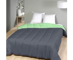 laurentmortreux Couette Bicolore Gris/Vert 240x260-Chaude, Polyester, 240x260