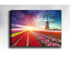 Bonamaison Peinture sur toile, multicolore, 40 x 60 cm - Conçu et fabriqué en Turquie