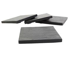 Izasur-Spain Dessous de Verre, Pierre, Noir, 10Â x 10Â x 2.4Â cm, Lot de 4