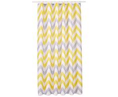 Croydex Jaune et Gris Chevron Rideau de Douche en Textile avec Hygiene n Clean, Jaune/Gris
