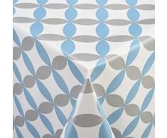 Venilia Blue Nappe Luna Bleu Linge de Table Toile cirÃ©e Maintenance rÃ©duite hydrophobes, Polyester, PVC, Rondes, x 140Â cm, 55029, 140 x 140 cm
