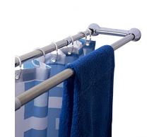 MSV 140591 Barre de Douche Double Acier Inoxydable Argent 30 x 20 x 15 cm