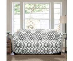 Lush Decor Edward Treillis Meubles Protection dÃ©cran pour Fauteuil, Gris, Sofa