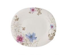 Villeroy & Boch Mariefleur Gris Basic Assiette plate ovale, 29 x 25 cm, Porcelaine Premium, Blanc/Multicolore