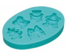 Kitchen Craft SDIFM09 Moule Sweetly Does It Noël en Silicone, Bleu, 9 x 12 x 16 cm