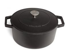 CYRIL LIGNAC 148-004 - Cocotte Ronde - En Fonte - Compatible Ã tous Feux dont l Induction - Passe au Lave-vaisselle - 2,7 Litres - 20 cm - Noir Mat