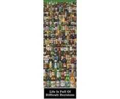 1art1 31857 Poster de Porte BiÃ¨re La Vie Est Pleine de DÃ©cisions Difficiles 158 X 53 cm