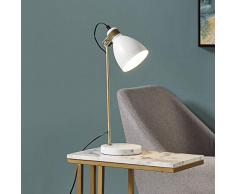 Versanora VN-L00057-EU Lampe de table mÃ©tal, Marbre Blanc/Laiton Antique