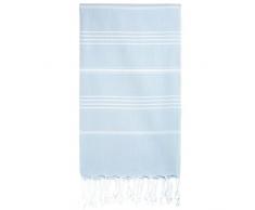 Cacala Serviettes de Bain Pure Série Turkish, Coton, Bleu bébé, 95 x 175 x 0.5 cm