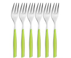 Bugatti GLMU-021F17/6 Glamour MÃ©nagÃ¨re de 6 PiÃ¨ces Fourchette Ã GÃ¢teau SAN/Acier Vert 16 x 20 x 3 cm
