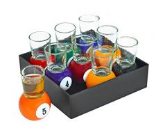 Assez Odd Novelties Billard Verre à Liqueur, Multicolore, 6.25 x 6.25 x 3.38 cm