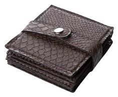 SIGNATURE HOME COLLECTION AP-183-A04 Lot de 6 Dessous de Verre Lavables Aspect Peau de Serpent Marron foncÃ© 10 x 10 x 3 cm