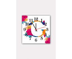 Bonamaison Horloge Murale en MDF, Multicolore, 30 x 30 cm