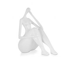 Arte Dal Mondo D2626PW Petit rÃ©flexions Sculpture figurative Moderne en rÃ©sine laquÃ©e, White, 27x27x13 cm