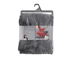 douceur dintÃ©rieur plaid 125x150cm relief ikaplume anthracite