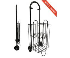 Bo Time 3760278732092 Chariot de Courses, Fer, Noir, 47 L