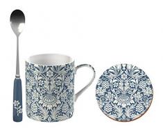 V&A C000494 Ensemble de mugs en porcelaine anglaise avec dessous de verre et cuillÃ¨re Ã cafÃ©