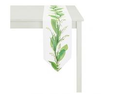 Apelt Chemin de Table, Polyester de Coton, Vert, 25Â x 175Â x 0,5Â cm