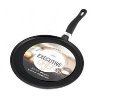 Home Granchef Crêpière Antiadhérente avec Manche, Aluminium, Noir, 20 cm