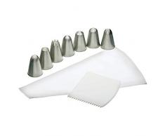 Kitchen Craft KCICESET Ensemble avec Poche à Douille Sweetly Does It 9 pièces in, Mixture of Several Materials, Blanc et Gris, 9 x 12 x 16 cm