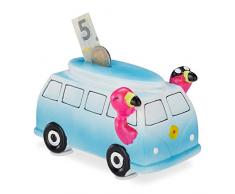 Relaxdays 10023759 Tirelire Flamand céramique, Déco Boite économies épargnes pièces Monnaies Bouchon, Rose Bleu