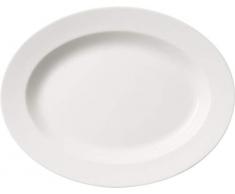 Villeroy & Boch Twist White Plat ovale, Porcelaine Premium, Blanc