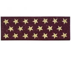 Jute Co & de Noix de Coco Paillasson modèle foncé étoiles Rouge, 26 x 75 cm