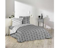 homea housse de couette 2 personnes 240x220cm 57 fils allover moma gris souris