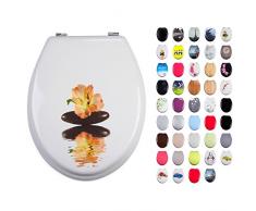 MSV 140769 abattant WC MDF Manila, INOX, Blanc ImprimÃ©