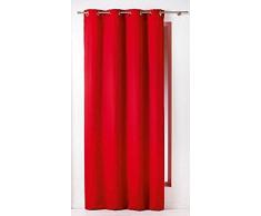 douceur dintÃ©rieur rideau a oeillets 140x280 cm polyester essentiel rouge
