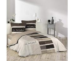 Douceur dâIntérieur, parure de lit avec 2 taies doreiller, Coton, Imprimé, 240 x 260 cm