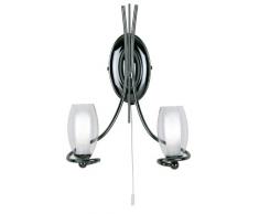 Oaks Lighting Nino Applique murale 2 lumières Noir miroir