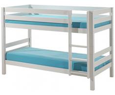 Vipack PISBZG14 Pino Lit SuperposÃ© Pin Massif Blanc 209 x 105 x 140 cm