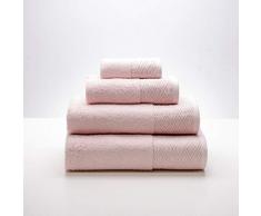 Sancarlos Diamond Serviette brodÃ©e 100% Coton Ã©ponge DensitÃ© 500 g/mÂ² LAVABO 50x100 cm Rose