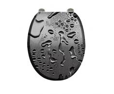 FRANDIS 191412 Abattant WC dÃ©c. Goutte Gris, 38,5 x 46 x 6 cm