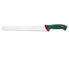 Sanelli Ligne Premana Professional, Couteau Pain Cm.32, Acier Inoxydable, Vert et Rouge, 45x3,5x4 cm.