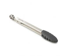 Zeal Silicone Non Scratch de Cuisine Mini Pince avec poignÃ©es en Acier Inoxydable, Gris foncÃ©, 20Â cm