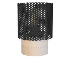 Tosel 65537 Lampe Ã Poser, 1 LumiÃ¨re, Bois, E27, 40 W, Noir, 13,5 x 19,5 cm