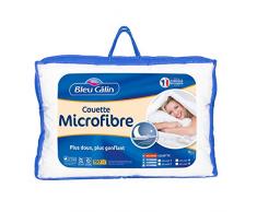 Bleu Câlin Couette 1 à 2 Personnes Microfibre, Chaude, Douce, Blanc, 200x200 cm, KMF45