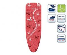 Leifheit Perfect Steam Papillons Housse de rechange pour Table à Repasser, Rouge, 130 x 45 cm