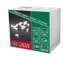 Konstsmide 3155-803 Guirlande dEclairage de DÃ©co Caillou MÃ©tallique sur Pile 20 LEDs DorÃ©/Blanc CÃ¢ble Transparent