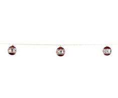 Blachere Illumination A938R1 Ãclairage de NoÃ«l Guirlande avec 6 Boules Flocon Verre Rouge 2 cm
