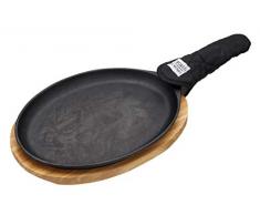 Kitchen Craft WFMXSIZZLE Mexican Plat à Fajitas, Fer de Fonte, Noir, 37 cm