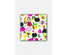 Bonamaison Horloge Murale en MDF, Multicolore, 30 x 30 cm