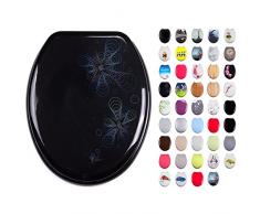 MSV 140346 Abattant WC Motif Bulles MDF/Inox 42,5 x 36,5 x 1,6 cm