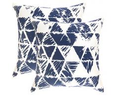 TreeWool, (Lot de 2) Housses de Coussin dÃ©coratives avec motif Ã Triangle gÃ©omÃ©trique (40 x 40 cm, Bleu Marine)
