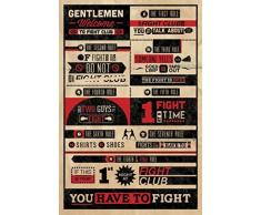 1art1 Fight Club Poster - 8 Règles, Interdit De Parler (91 x 61 cm)