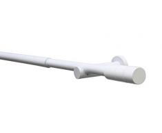 GARDINIA Jeu de Tringles Ã Rideaux Cylindriques Kreta, Ensemble Complet ÃlÃ©gant avec MatÃ©riel de Montage, Longueur 120-210 cm, MÃ©tal, Blanc (WeiÃ)