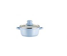 Domestic Top Selection by MÃ¤ser, SÃ©rie Kitchen Time, Faitout 16Â cm avec Couvercle en Verre, revÃªtement Anti-adhÃ©sif avec Ceramic pour ILAG Blanc, dans la Couleur Bleu